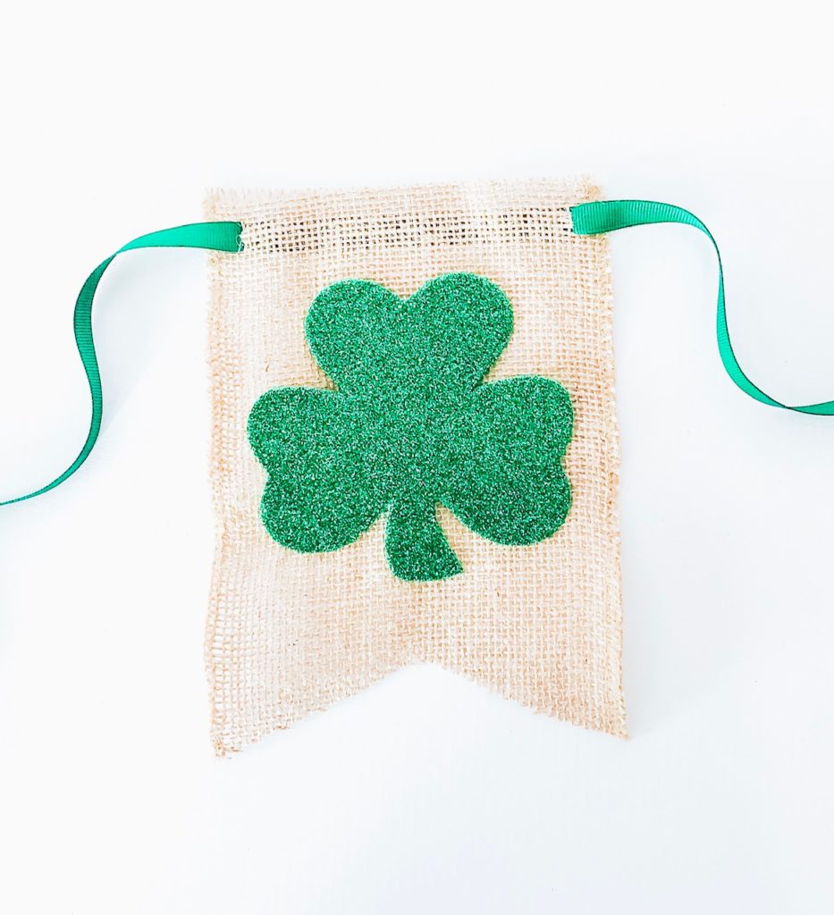 Green Grosgrain Ribbon DIY Burlap Shamrock Banner