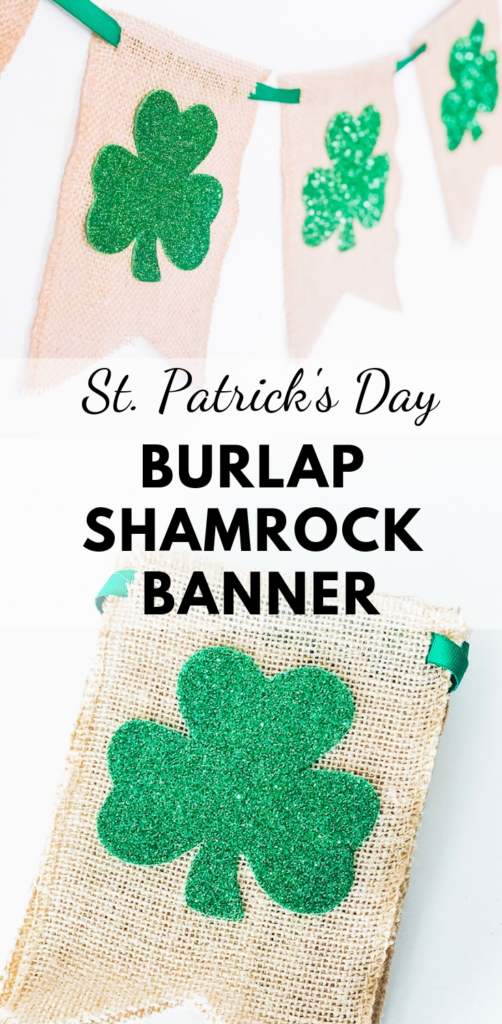 Burlap Shamrock Banner #diy #shamrock #burlap #stpatricks #green #banner #burlapbanner #natural