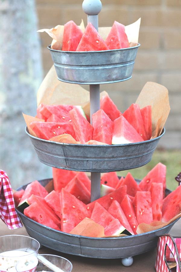Watermelon tower bbq party outdoor