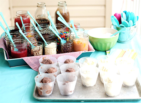 ice cream buffet bar party