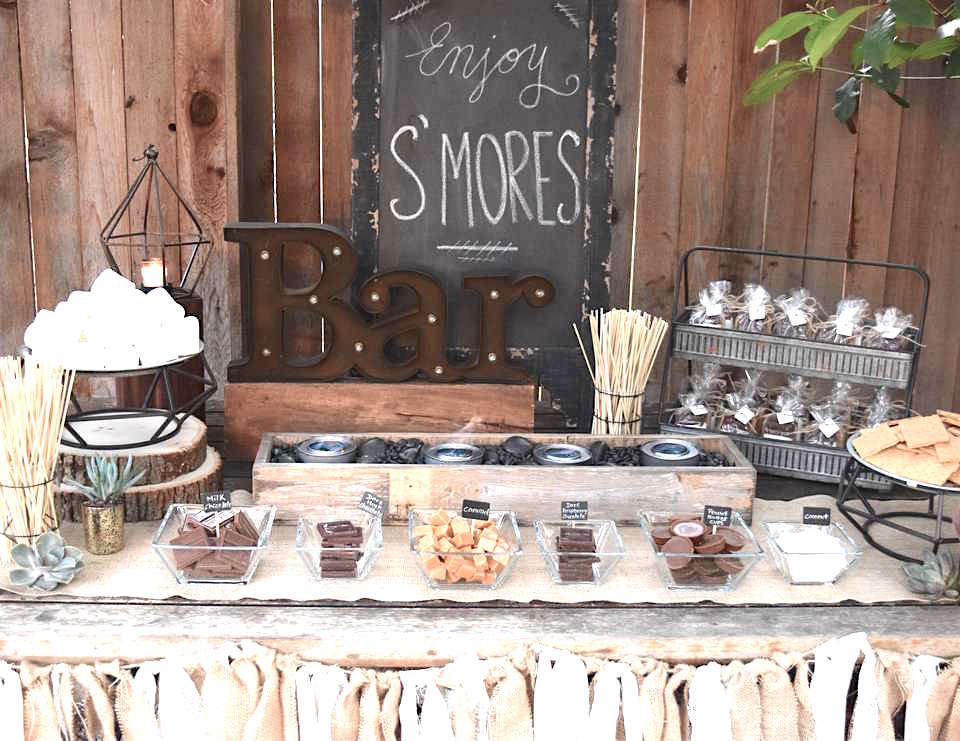 s'mores bar smores buffet wedding