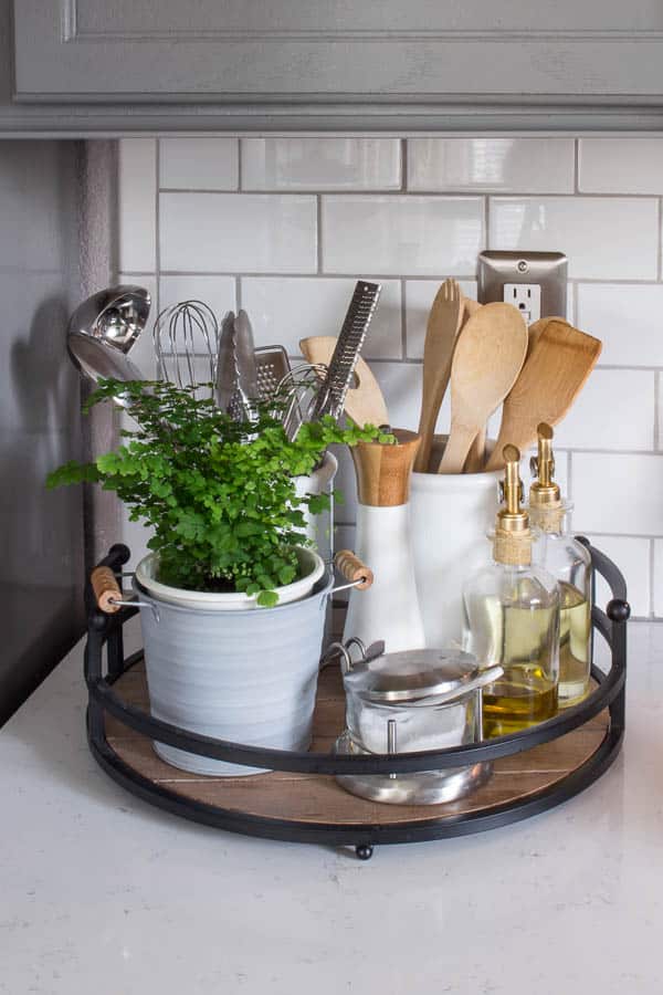 kitchen counter tray storage organization