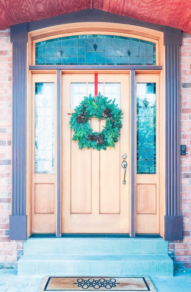 Front door wreath holiday