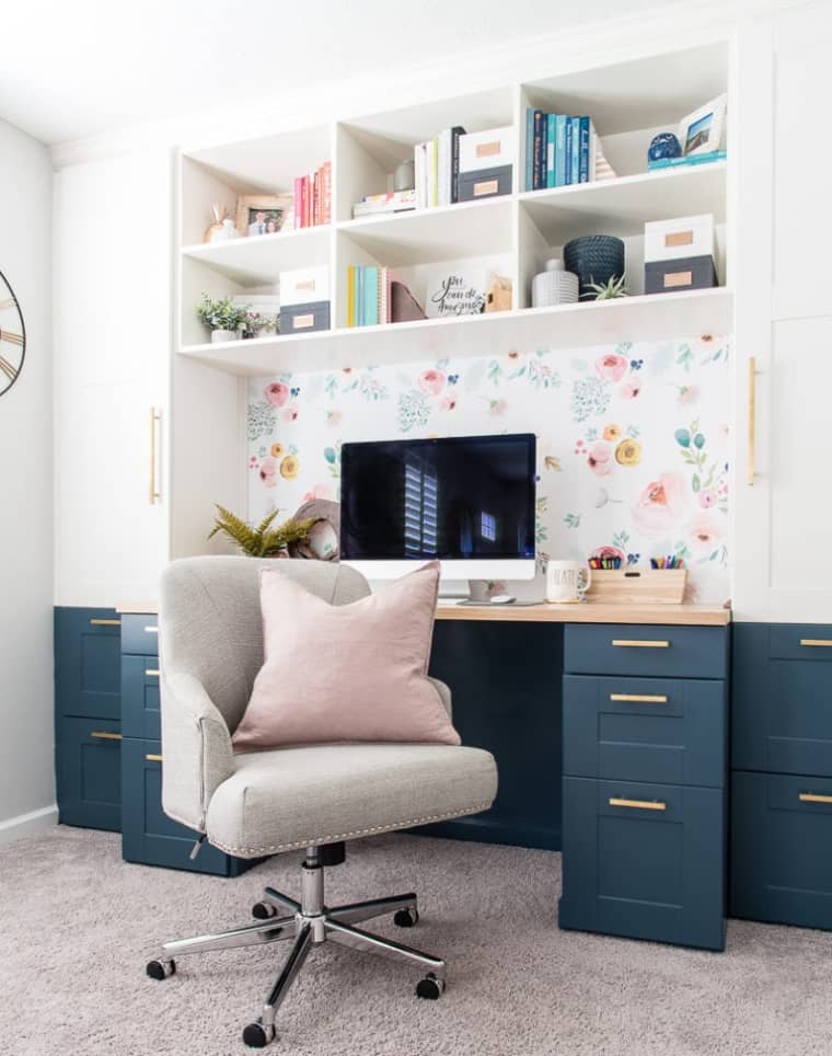 home office wallpaper organization