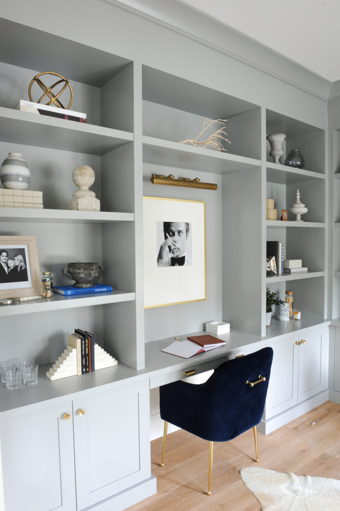 Built in shelves desk