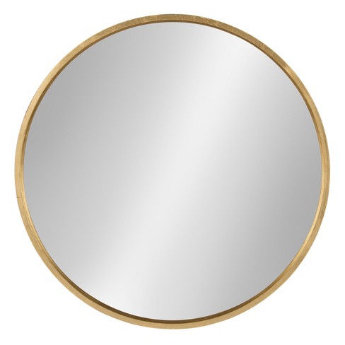 round mirror wood frame